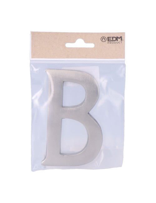 Letra b niquel mate 10cm fijación invisible edm