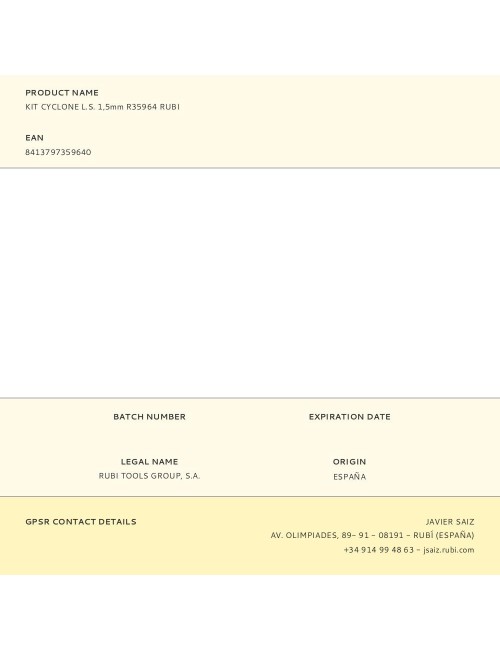 Kit cyclone l.s. 1,5mm r35964 rubi