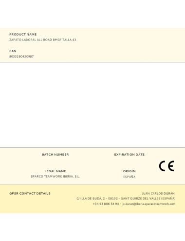 Zapato laboral all road bmgf talla 43