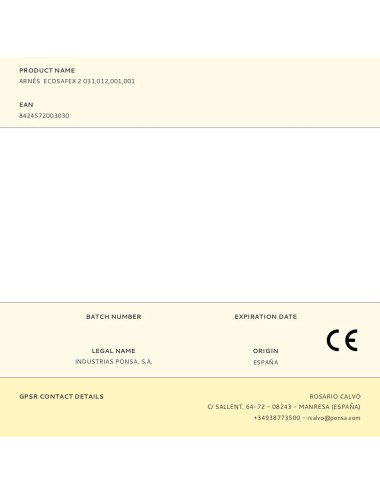 Arnés ecosafex 2 031,012,001,001