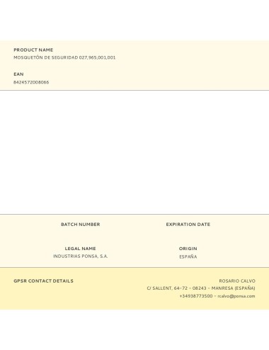 Mosquetón de seguridad 027,965,001,001