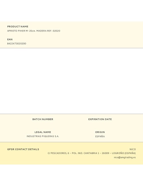 Aprieto piher m-20 cm. madera