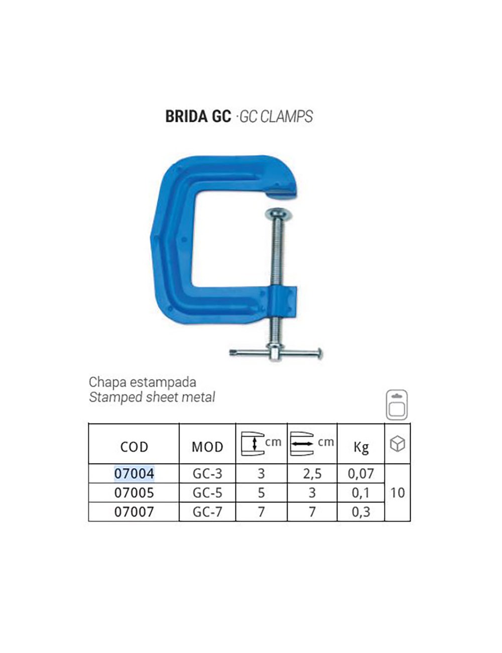 Aprieto g-3 chapa 7 x 10 x 1cm