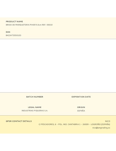 Brida de marqueteria 9,5 cm