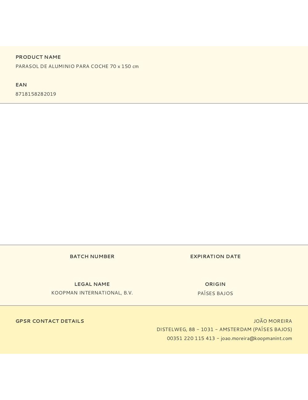 Parasol de aluminio para coche 70 x 150 cm