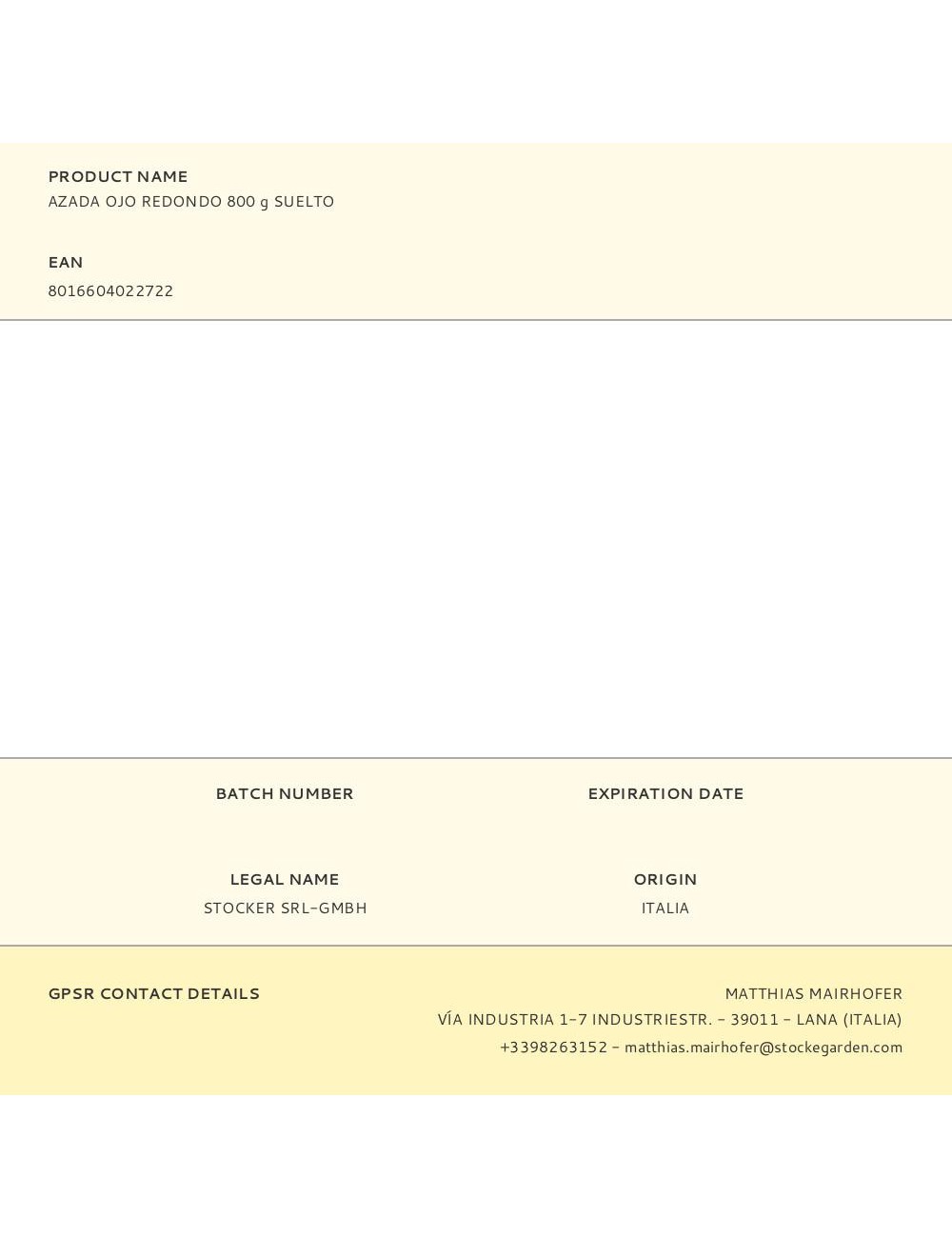 Azada ojo redondo 800 g suelto