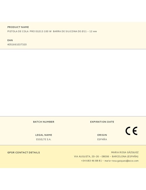 Pistola de cola pro eg313 100 w barra de silicona de ø11 - 12 mm