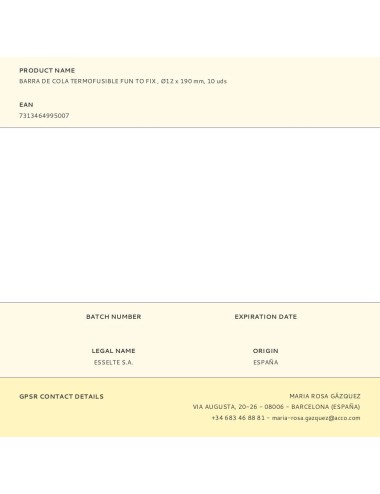 Barra de cola termofusible fun to fix , ø12 x 190 mm, 10 uds