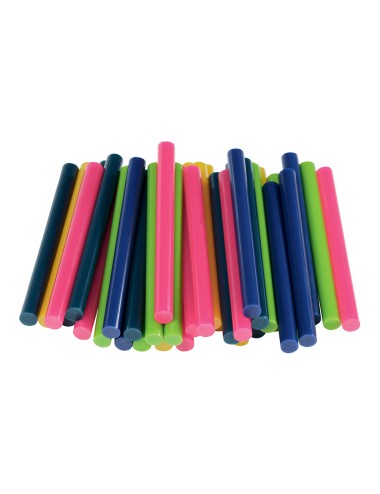 Barra de cola termofusible para decoración con varios colores. ø7 x 90 mm. blister 36 uds