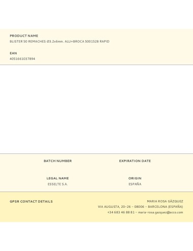 Blister 50 remaches ø3.2x6mm. alu+broca 5001528 rapid