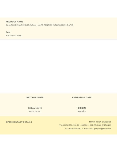 Caja 500 remaches ø3.2x8mm - alto rendimiento 5001431 rapid