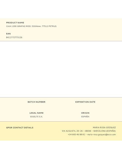 Caja 1200 grapas mod. 530/4mm. 77512 petrus