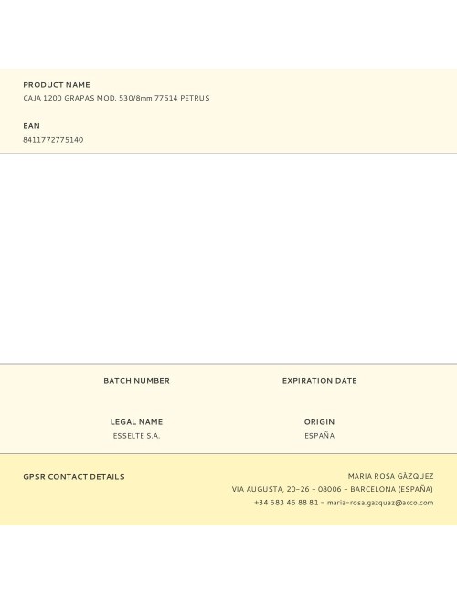 Caja 1200 grapas mod. 530/8mm 77514 petrus