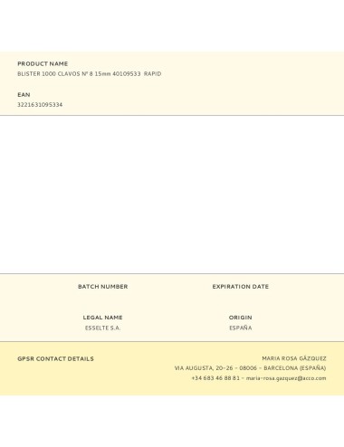 Blister 1000 clavos n 8 15mm 40109533 rapid