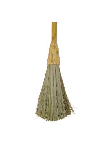 Escoba de hojas de palma y mango de caña 137x20cm imex el zorro