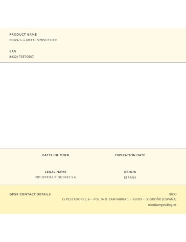 Pinza de metal 5,0 cm