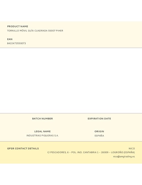 Tornillo de banco móvil guía cuadrada