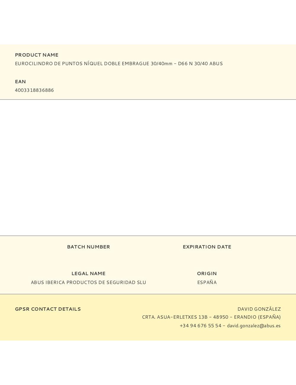 Eurocilindro de puntos níquel doble embrague 30/40mm - d66 n 30/40 abus