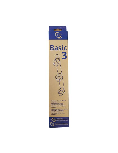Tendedero de pared basic c/3 poleas blanco 37 x 5 x 5 cm