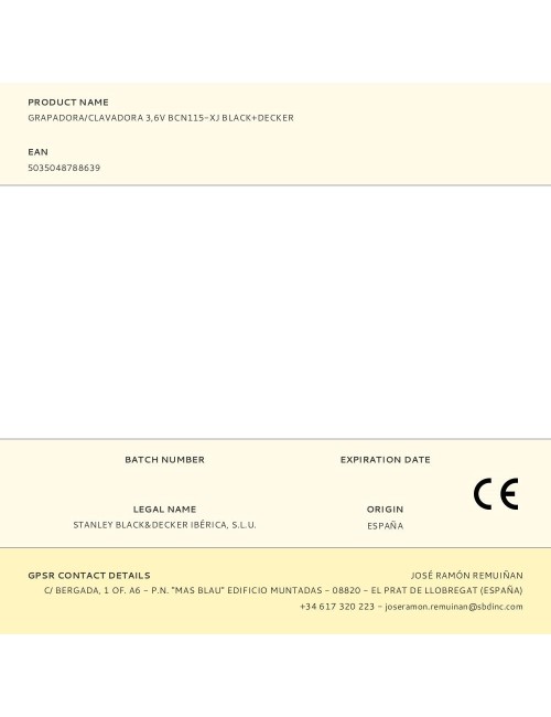 Grapadora/clavadora 3,6v bcn115-xj black+decker