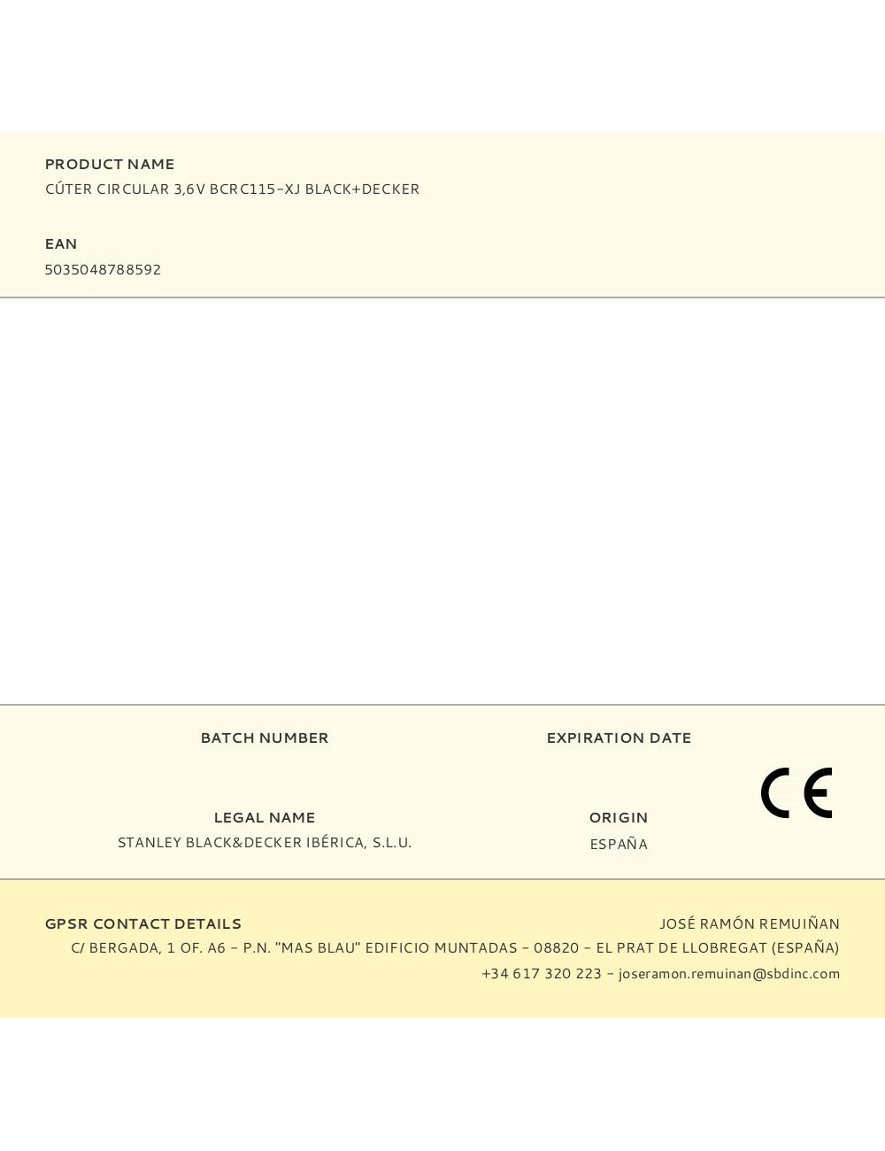Cúter circular 3,6v bcrc115-xj black+decker