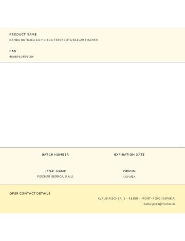 Banda butílica terracota 10 cm x 10 m