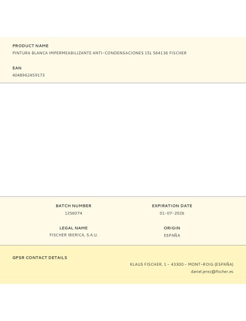 Pintura blanca impermeabilizante anti-condensaciones 15 l