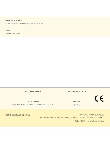 Conector estanco con gel ip67, 5 uds