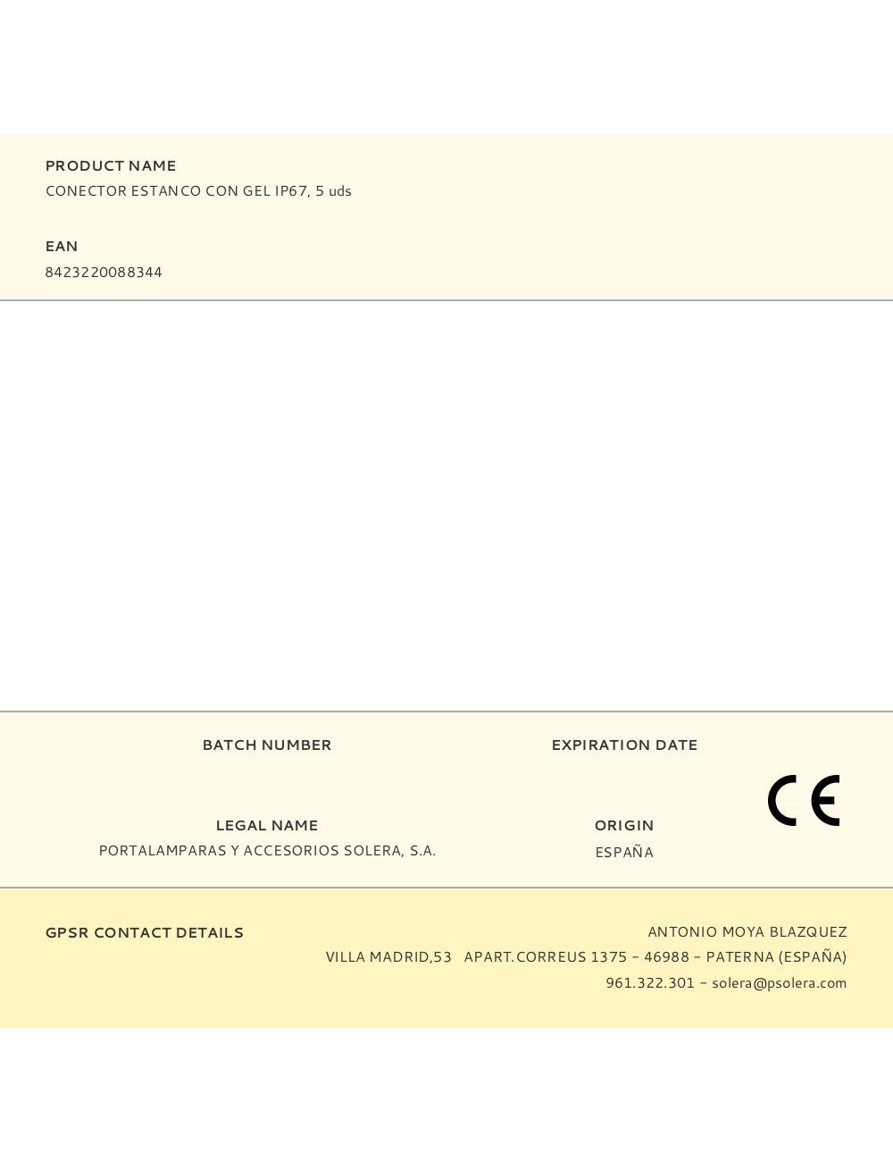 Conector estanco con gel ip67, 5 uds