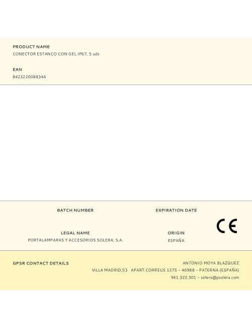 Conector estanco con gel ip67, 5 uds