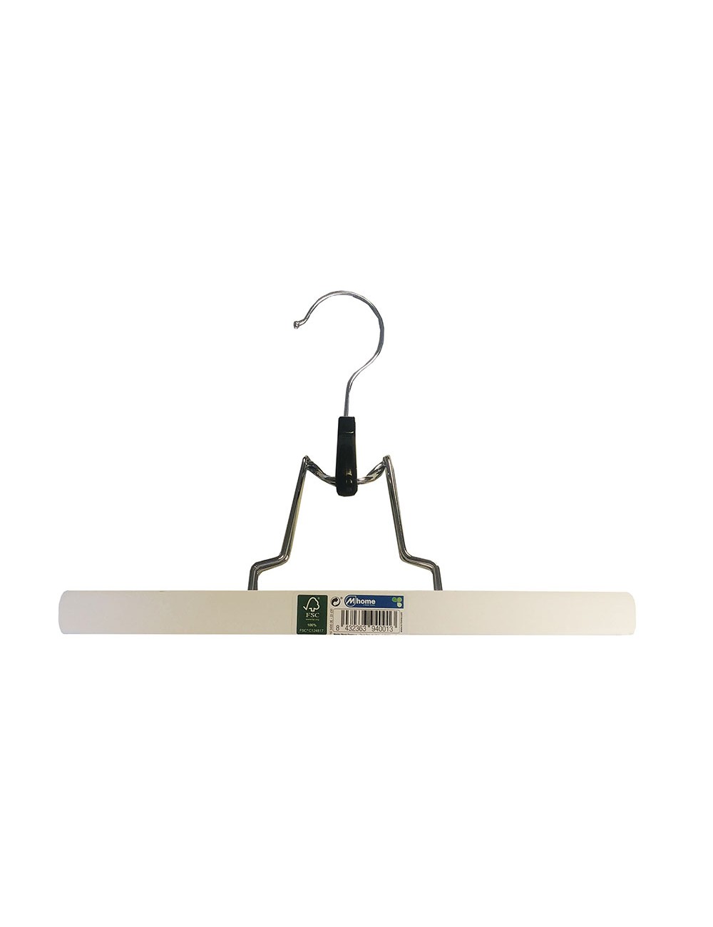 Percha de madera blanca ecológica fsc 25 x 2 x 16 cm