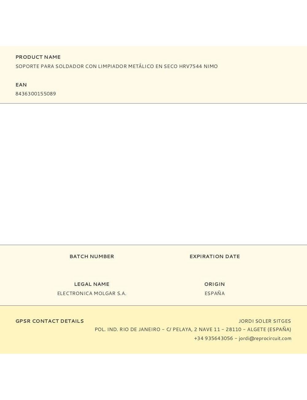 Soporte para soldador con limpiador metálico en seco hrv7544 nimo