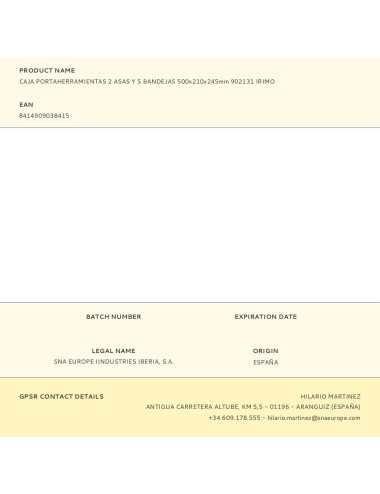 Caja de herramientas con 2 asas y 5 bandejas 500 x 210 x 245 mm