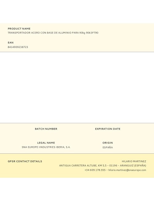 Transportador acero con base de aluminio para 90kg 9063ft90