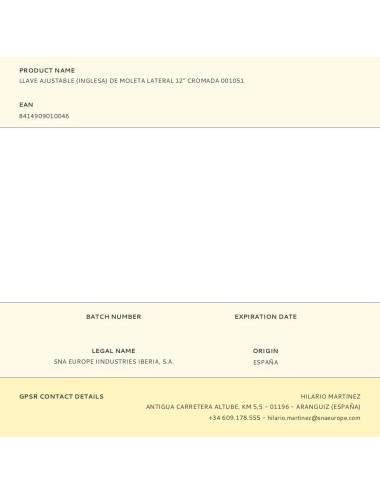 Llave ajustable (inglesa) de moleta lateral 12" cromada 001051