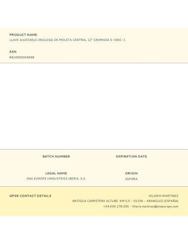 Llave ajustable (inglesa) de moleta central 12" cromada 5-300c-1