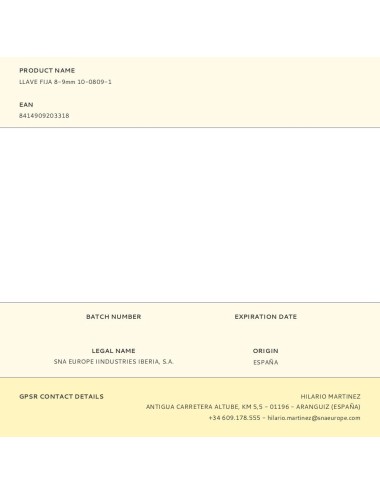 Llave fija 8-9mm 10-0809-1