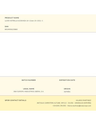 Llave estrella acodada 10 - 11 mm