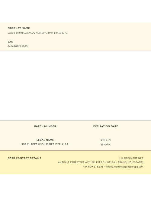 Llave estrella acodada 10 - 11 mm