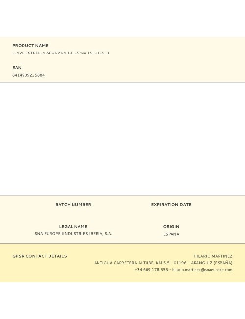 Llave estrella acodada 14 - 15 mm