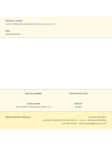 Llave combinada con carraca fija 13mm 18-13-1