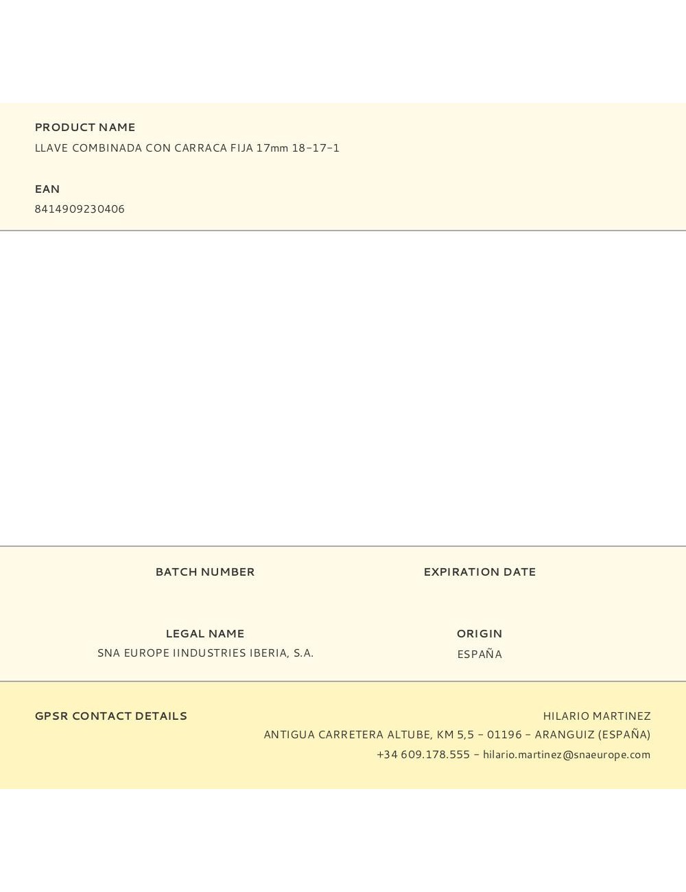 Llave combinada con carraca fija 17mm 18-17-1