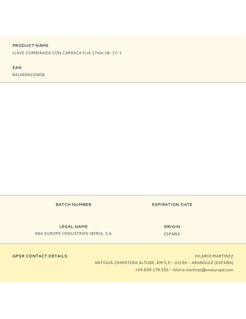 Llave combinada con carraca fija 17mm 18-17-1