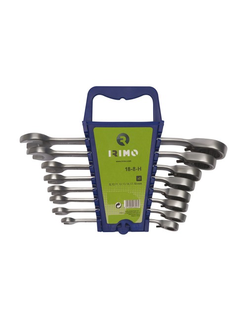Juego 8 llaves combinadas carraca/fija 8-19mm 18-8-h