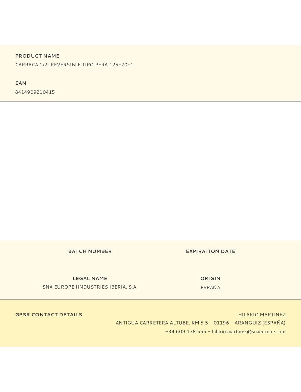 Carraca 1/2" reversible tipo pera 125-70-1