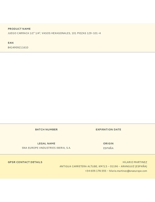 Juego carraca ½ y ¼ pulg, vasos hexagonales ½ (8-32mm) y ¼ (4-13mm), 101 piezas 129-101-4