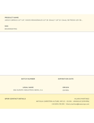 Juego carraca ½ y ¼ pulg, vasos hexagonales ½ (8-32mm) y ¼ (4-13mm), 58 piezas 129-58-4