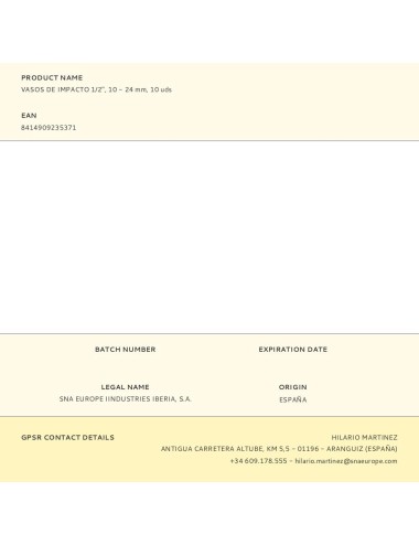 Vasos de impacto 1/2", 10 - 24 mm, 10 uds