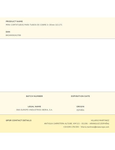 Mini cortatubos para tubos de cobre 3-30mm 321171