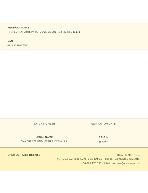 Mini cortatubos para tubos de cobre 3-30mm 321171